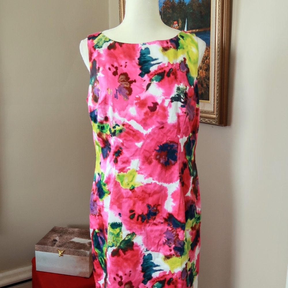 ANN TAYLOR FLORAL WATERCOLOR DRESS